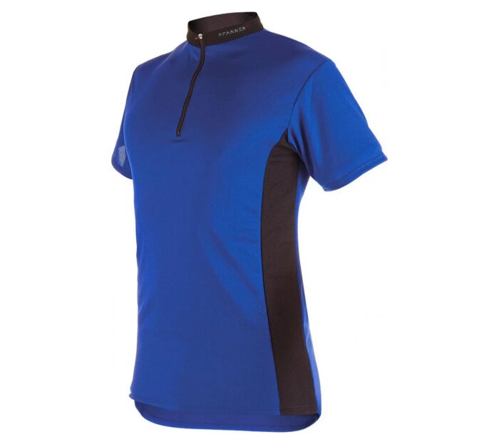 Pfanner- Shirt Zip Neck blau und grau