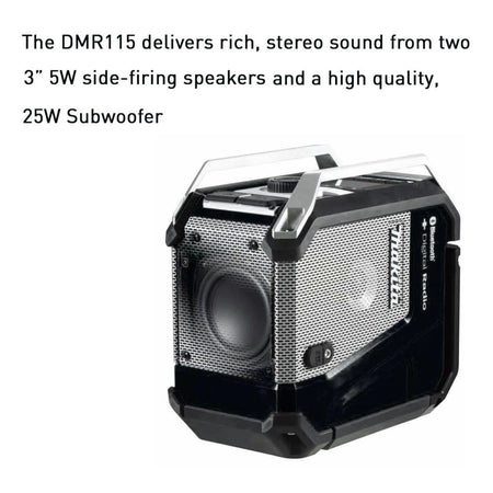 Makita - Akku - Baustellenradio LXT/CXT/AC DMR115 DAB / DAB+ / FM / Bluetooth / Subwoofer - Wicki Forst AG