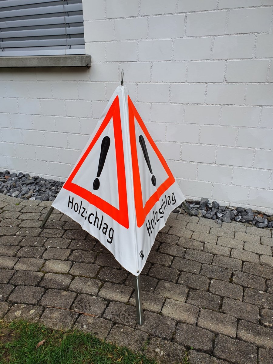 Warnpyramide Triopan Faltsignal Holzschlag Ausrufezeichen - Wicki Forst AG