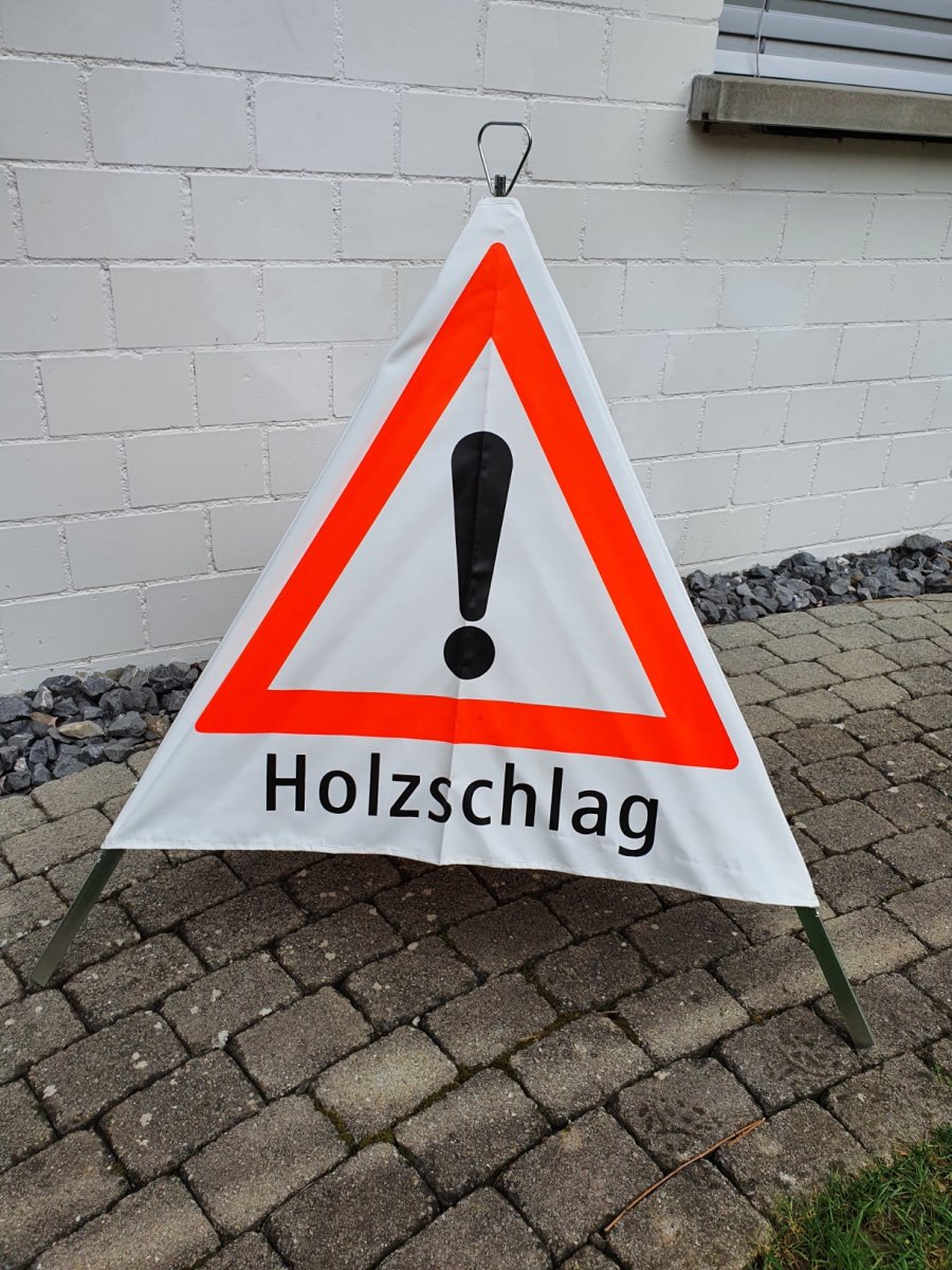 Warnpyramide Triopan Faltsignal Holzschlag Ausrufezeichen - Wicki Forst AG